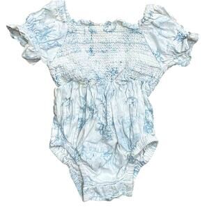 Ivy City Co 3-6 Months One Piece Bodysuit Bubble Floral Baby Girl Smocked White